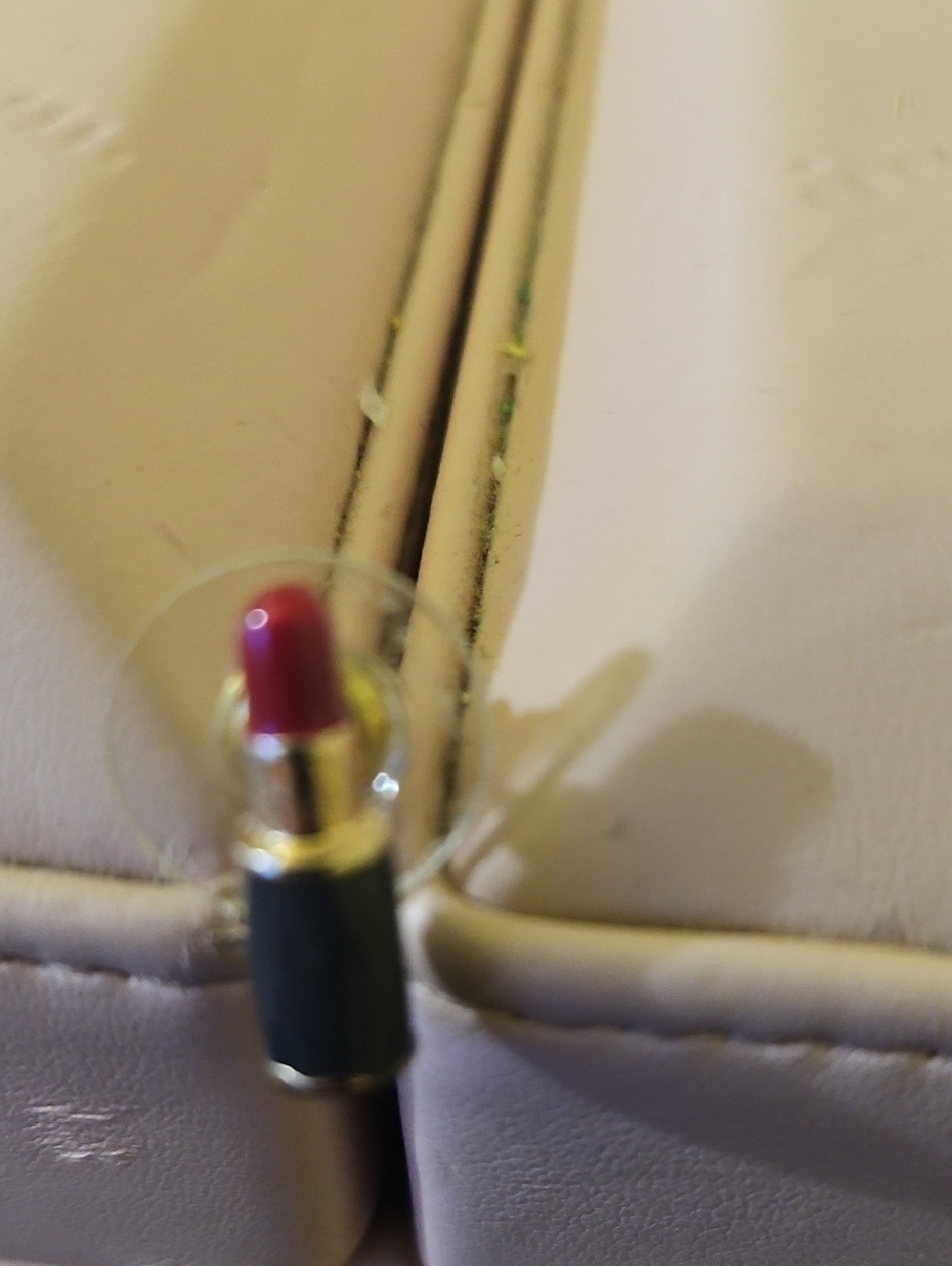 Lipstick Charm Ear Rings Red and Gold. Vintage